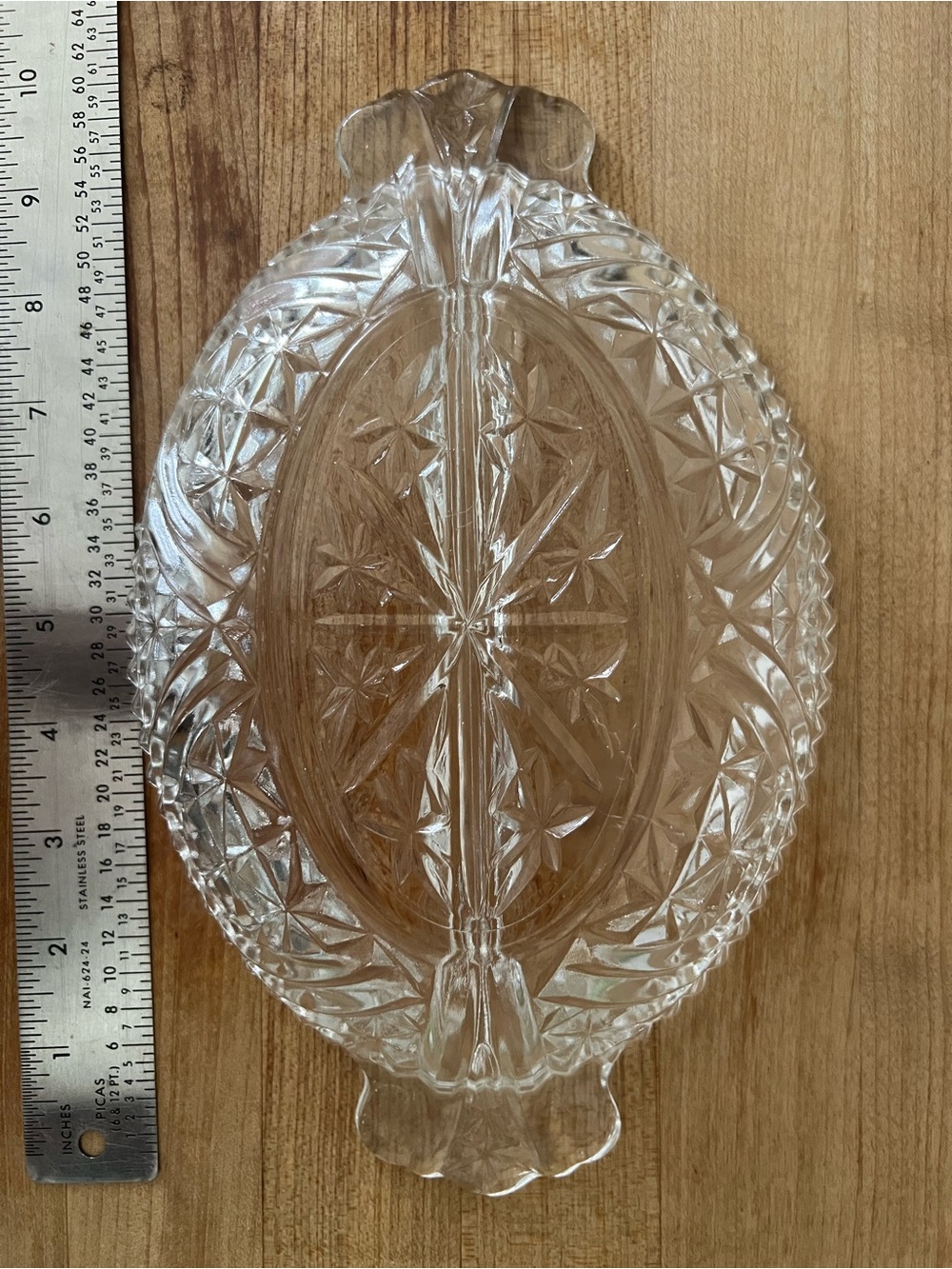 Anchor Hocking Clear Glass Divided JEWELRY Dish